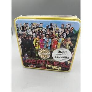 Beatles Sgt Pepper Album Cover 300pc Puzzle Tin MB Hasbro 2002 2-Sided